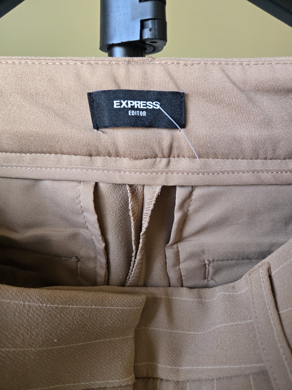 Express Tan Pinstripe Dress Pants - Picture 2 of 4